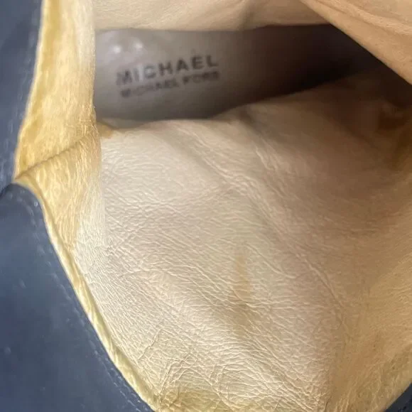 MICHAEL Michael Kors Heeled Moto Boot Black Leather 7 - Picture 13 of 13